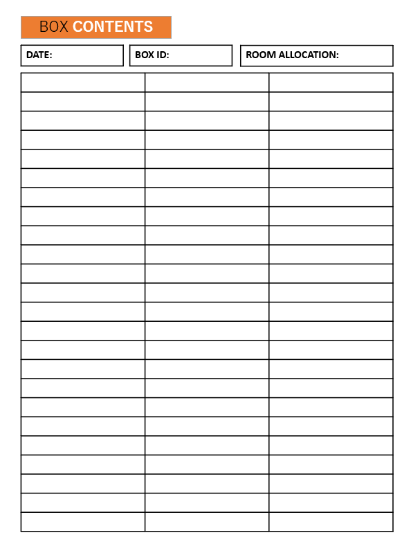Room by Room Checklist for Moving PDF